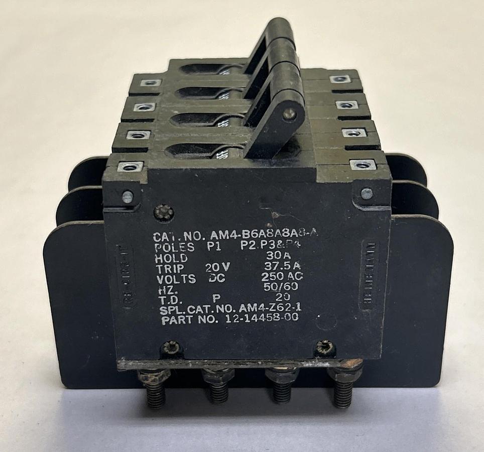 Used HEINEMANN,AM4-B6A8A8A8-A,CIRCUIT BREAKER 30A 250V 4P