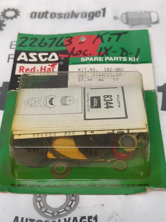 ASCO RED HAT,182-882,SOLENOID REBUILD KIT 8344 NEW