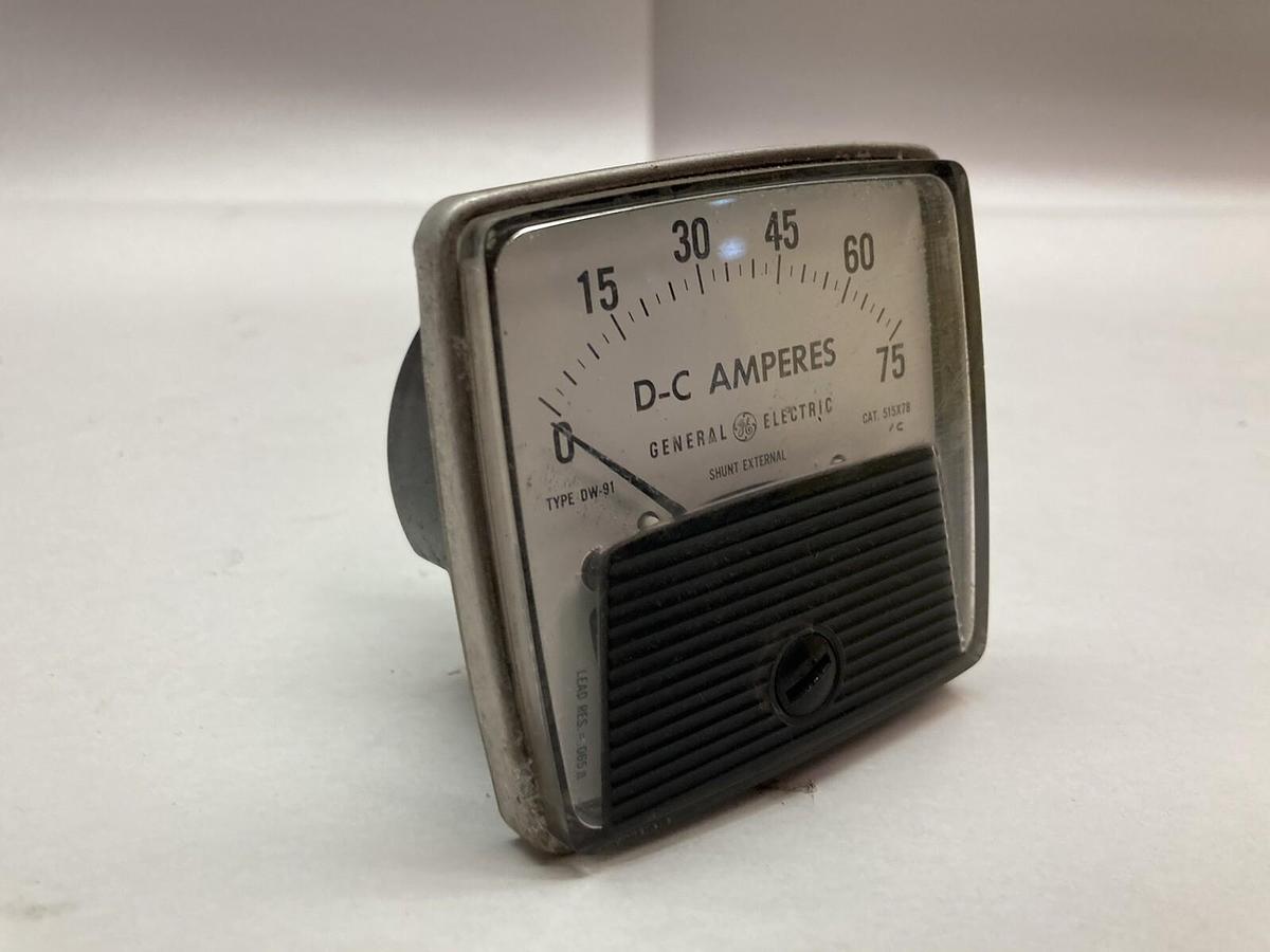 Used General Electric,Type DW-91,0-75 Square Panel Mount Gauge Filter