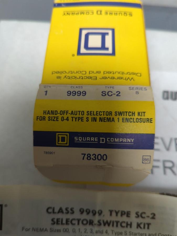 SQUARE D,78300,HAND-OFF-AUTO SELECTOR SWITCH KIT NOS