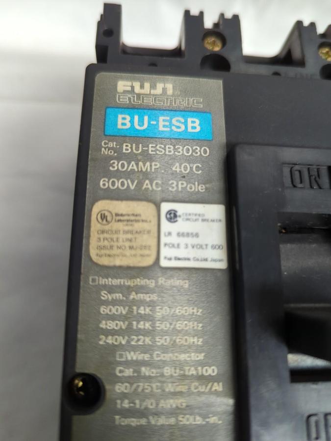 Used FUJI,ESB3030,CIRCUIT BREAKER 30 AMP 3-POLE PRE-OWNED