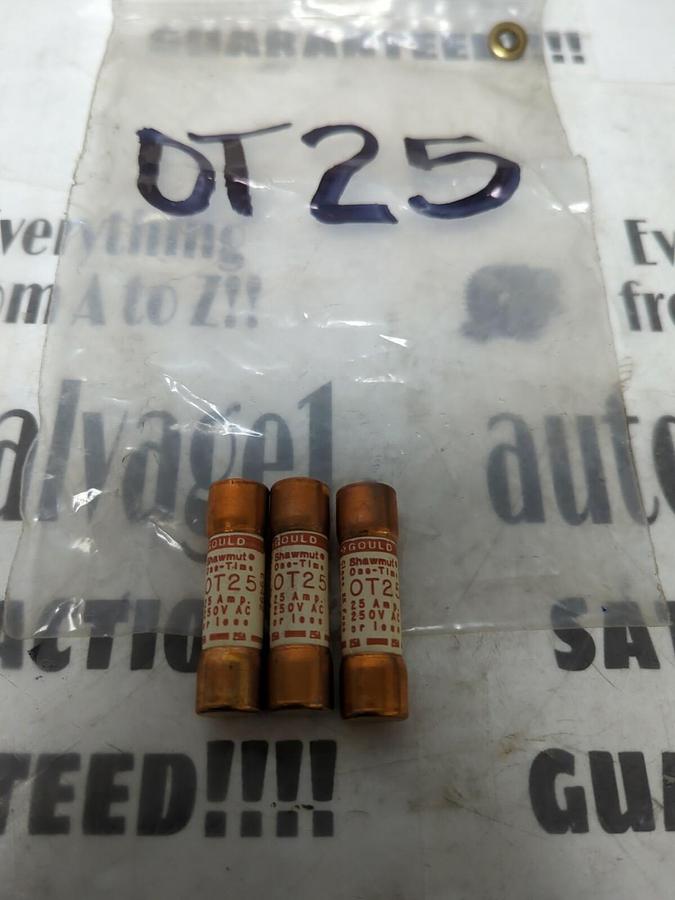 GOULD SHAWMUT,OT25,ONE-TIME FUSES  LOT OF 3 NOS