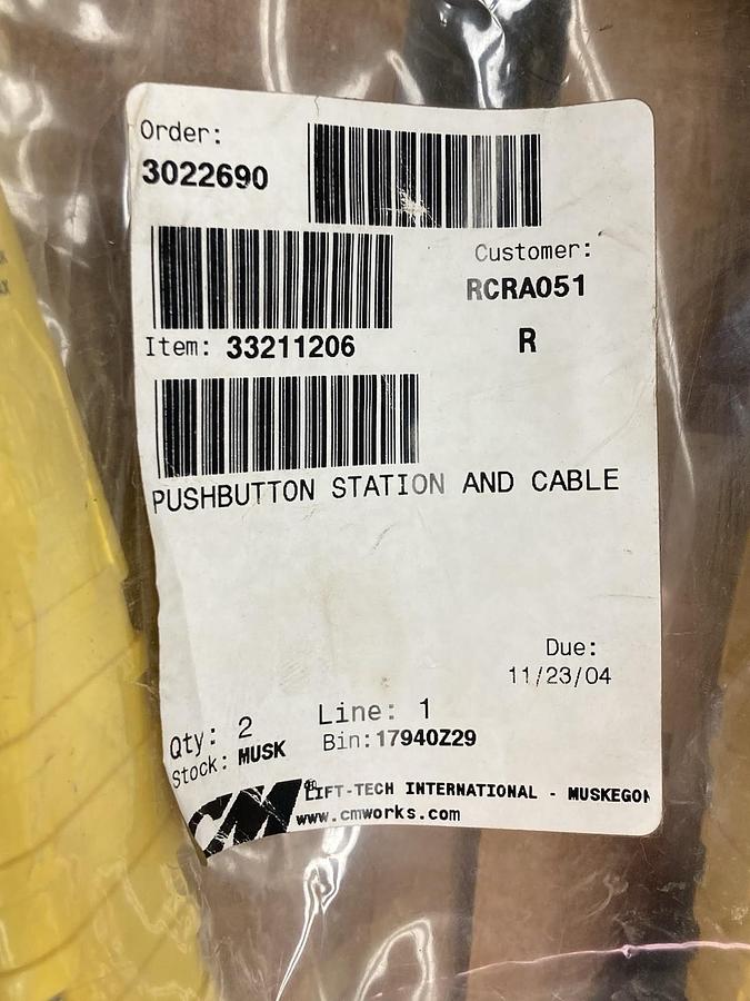 Lift-Tech,E218688,Pushbutton Station and Cable 600-720 Vac