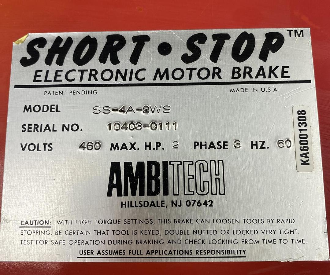 Used Ambitech,SS-4A-2WS,Short-Stop Motor Brake 460V 2HP HZ 60
