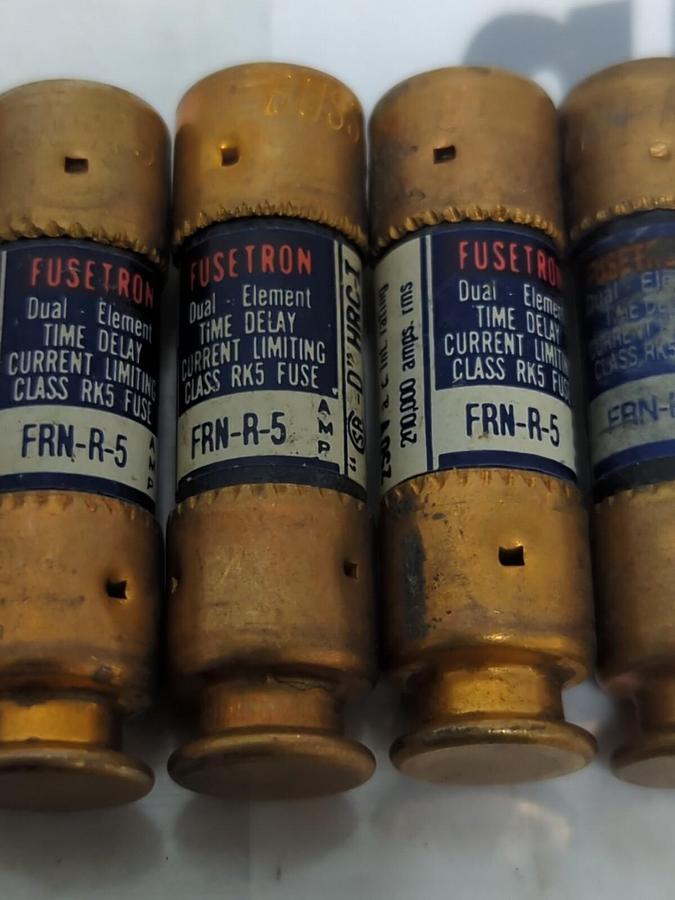 COOPER BUSSMANN,FRN-R-5,FUSETRON 5 AMP FUSE LOT OF 9 NOS