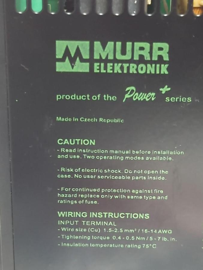 Used MURR,857725,SWITCH MODE POWER SUPPLY MCS5-400/24 PRE-OWNED
