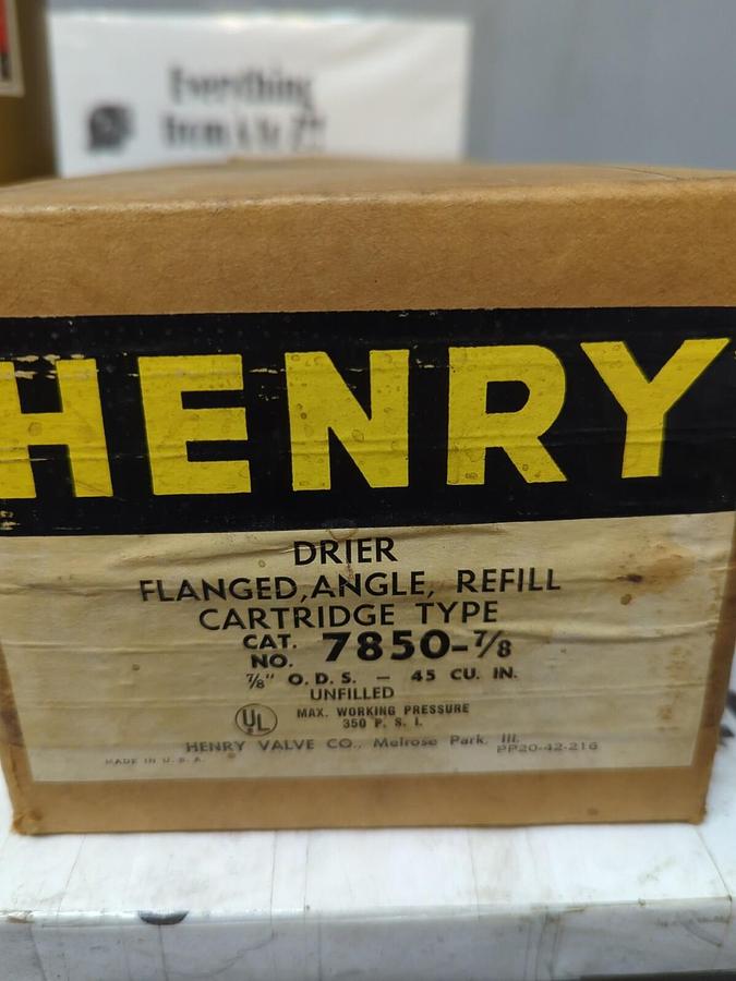 HENRY VALVE CO,7850-7/8,CARTRIDGE DRIER SHELL 7/8 IN O.D.S 45 CU. IN NOS