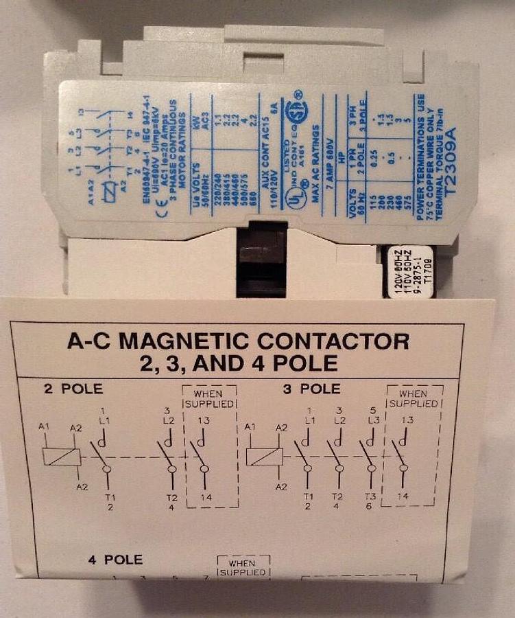 Eaton Cutler-Hammer,CE15ANS3AB,Contactor Series B1 Size A 3-Pole