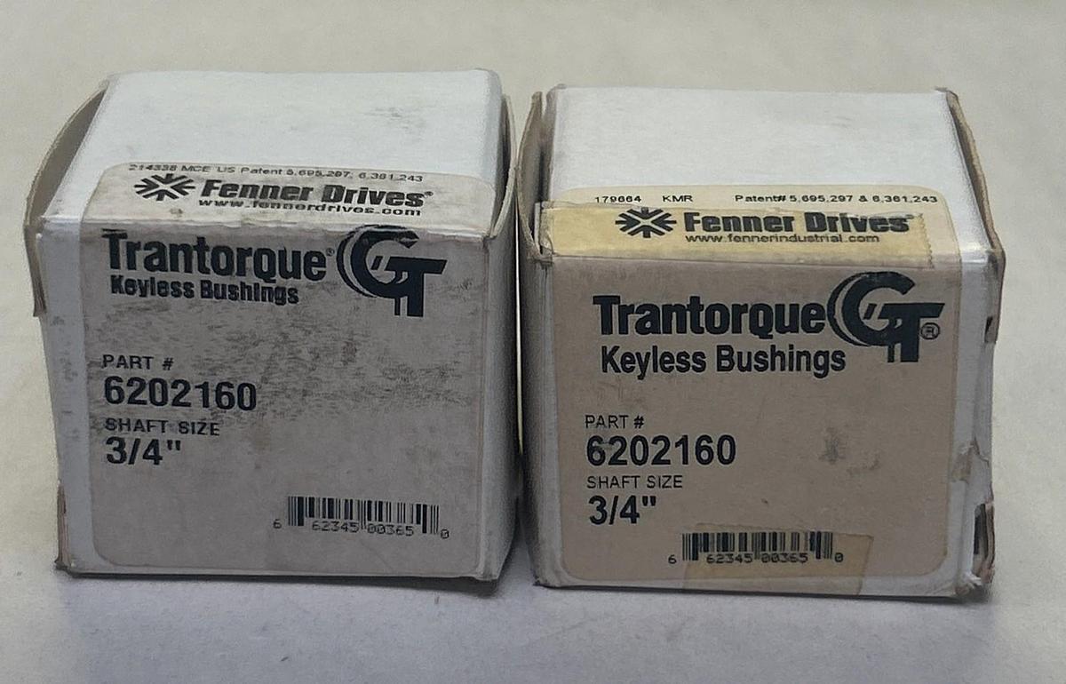 TRANTORQUE,6202160,KEYLESS BUSHINGS 3/4INCH LOT OF 2 NOS
