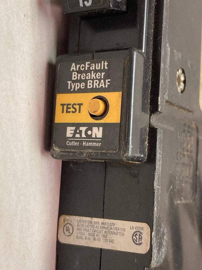 Used Cutler-Hammer,BR115AF,Arc Fault Breaker 120V 15A