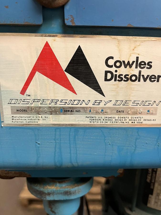 Used Cowles Dissolver,W-12-1.0,Mixer 115/230V 1PH