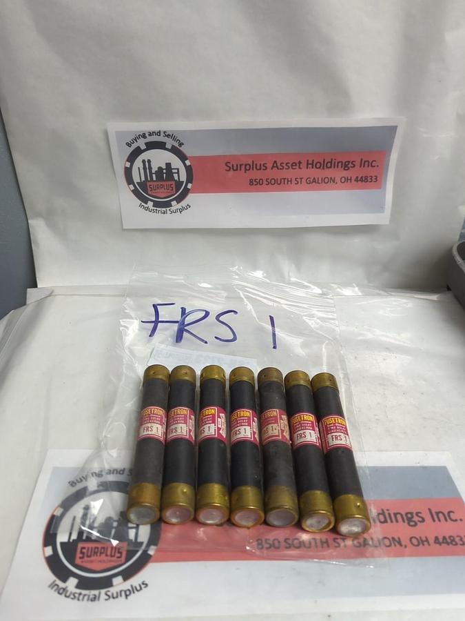 Used COOPER BUSSMANN,FRS-1,FUSETRON 1 AMP FUSE LOT OF 7 PRE-OWNED