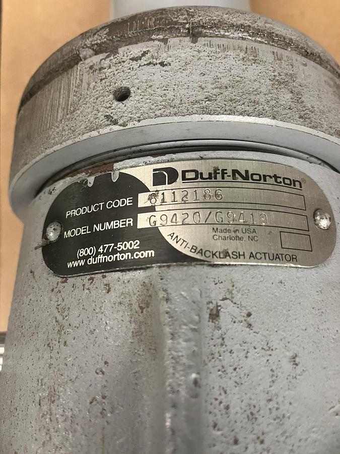 Used DUFF NORTON,G9420/G9419,ANTI-BACKLASH ACTUATOR