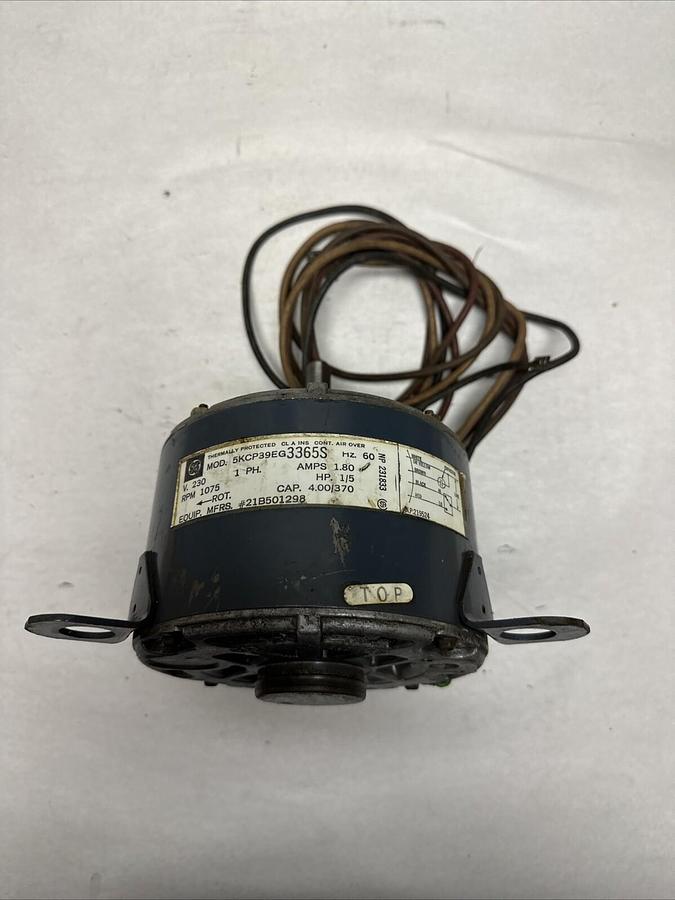 Used GE,5KCP39EG3365S,1/5 HP 1075 RPM 230V Single Phase Blower Motor (G027)
