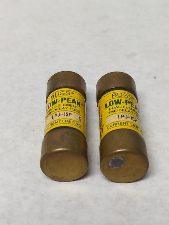Used COOPER BUSSMANN,LPJ-1SP,LOW-PEAK 1 AMP FUSES LOT OF 2 PRE-OWNED