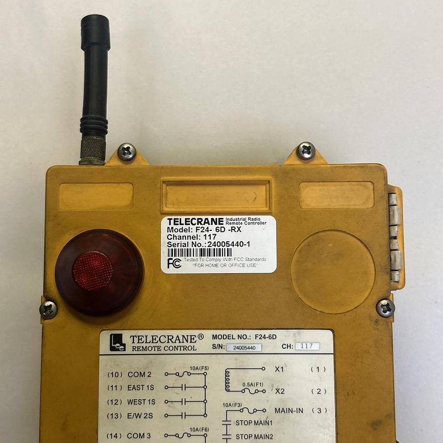 Used TELECRANE,F24-6D-RX,RADIO REMOTE CONTROLLER
