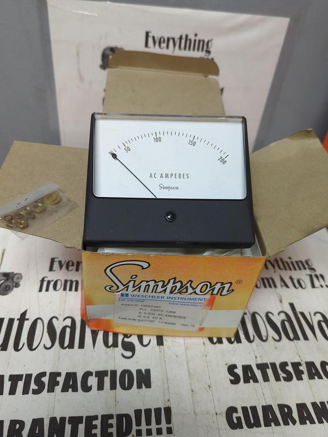 SIMPSON WESCHLER,ALL 033701359,PANEL METER 0-200AC NOS