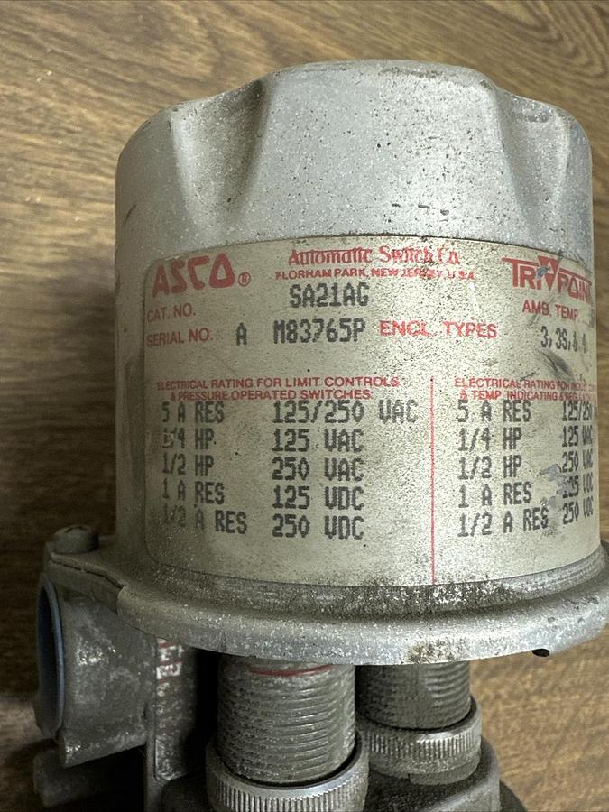 Asco,SA21AG,Adjustable Pressure Switch