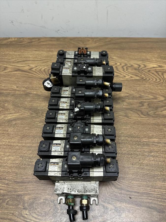 Used SMC,10 EA.VP7-6-FG-D,Solenoid Valves 1EA. ARB250-00 W/10 Valve Manifold