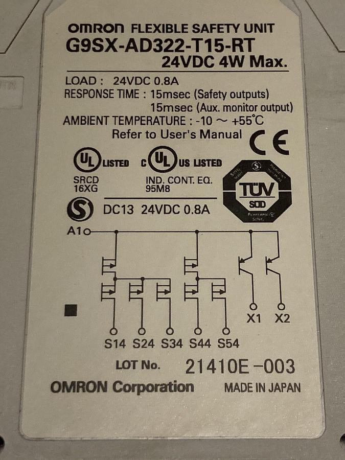 Omron,G9SX-AD322-T15-RT,Flexible Safety Unit 4547648837019