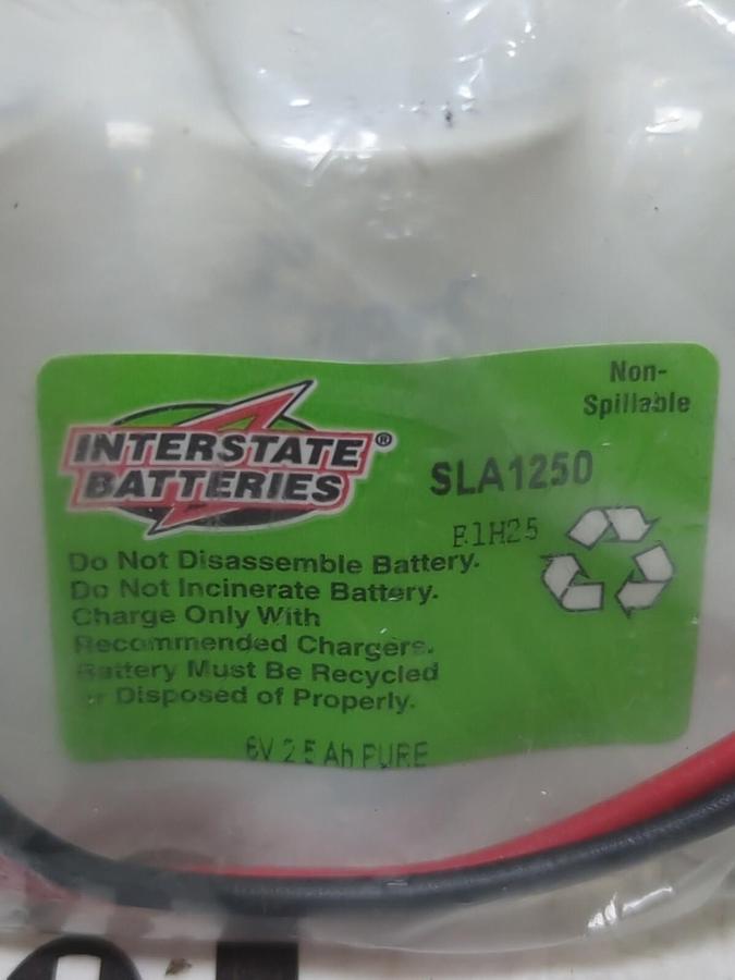 INTERSTATE BATTERIES,SLA1250 F1H25,3-CELL BATTERY NOS