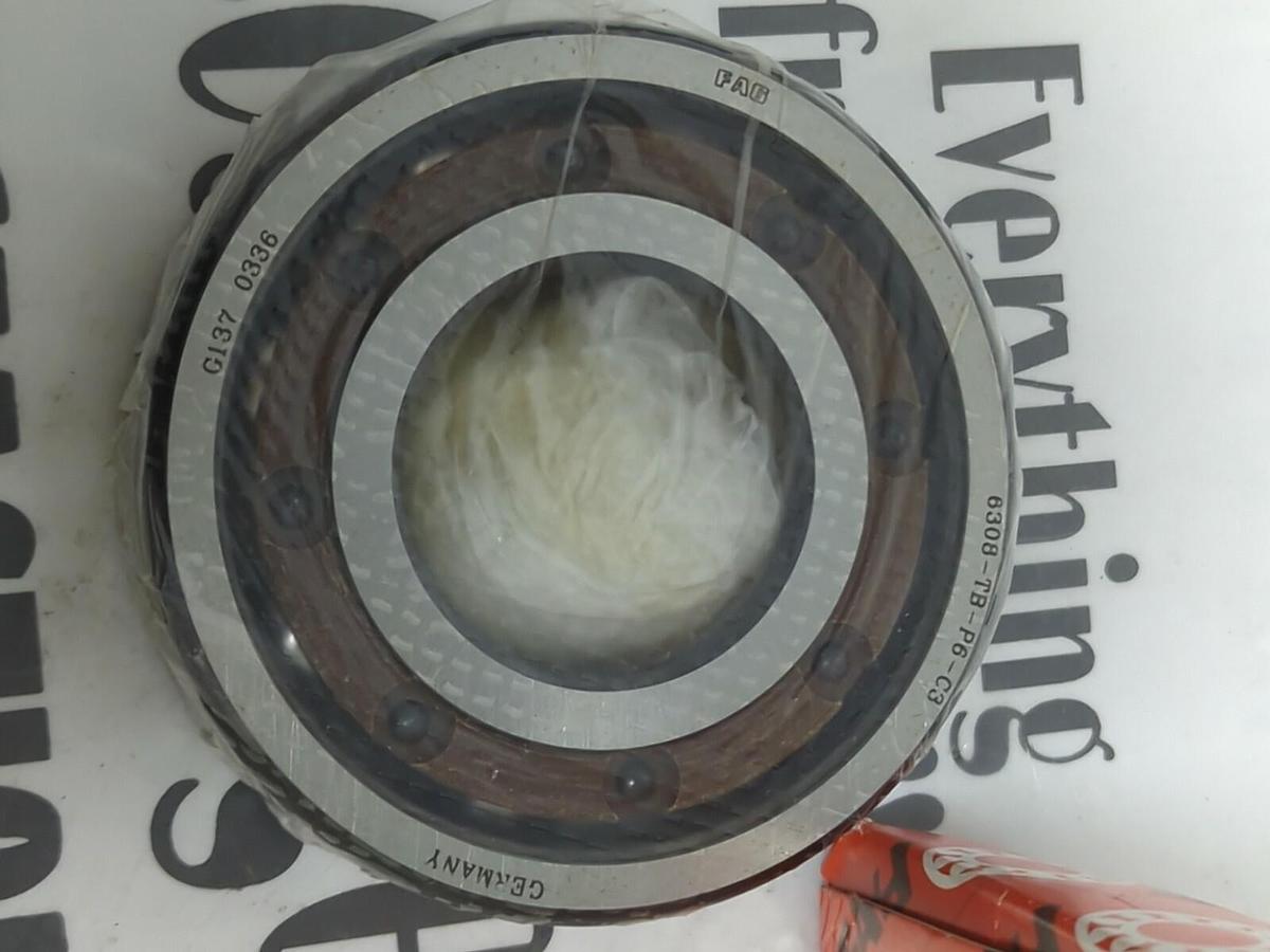 FAG,6308-TB-P6-C3,DEEP GROOVE BALL BEARING 40MM BORE NOS