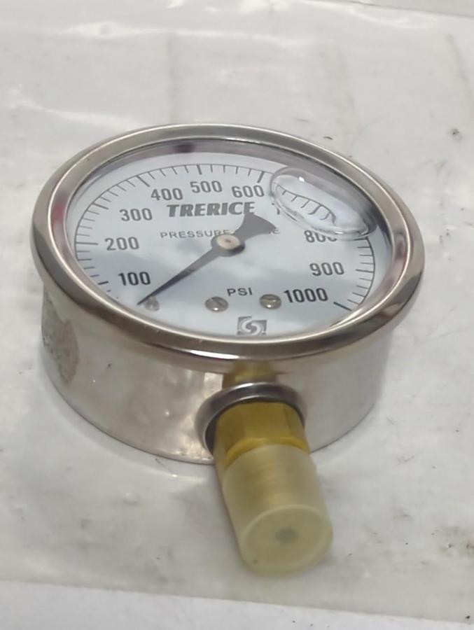 TRERICE,D82LFB,PRESSURE GAUGE 0-1000PSI 1/4 NPT LM NOS
