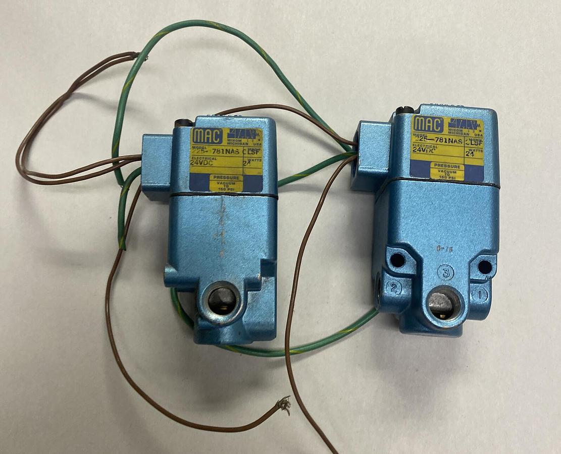 Used MAC,225-781NAS,SOLENOID VALVE LOT OF 2