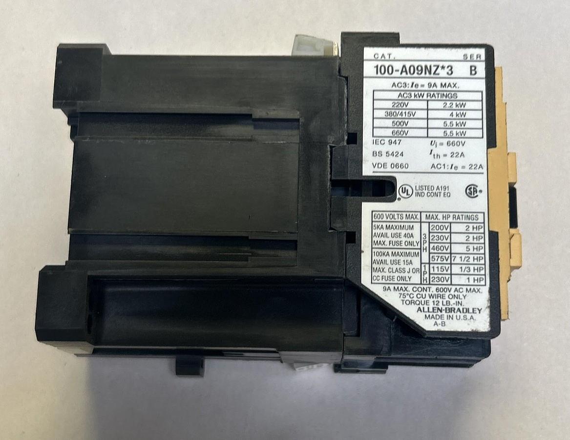 Used ALLEN BRADLEY,100-A09NZ*3,CONTACTOR