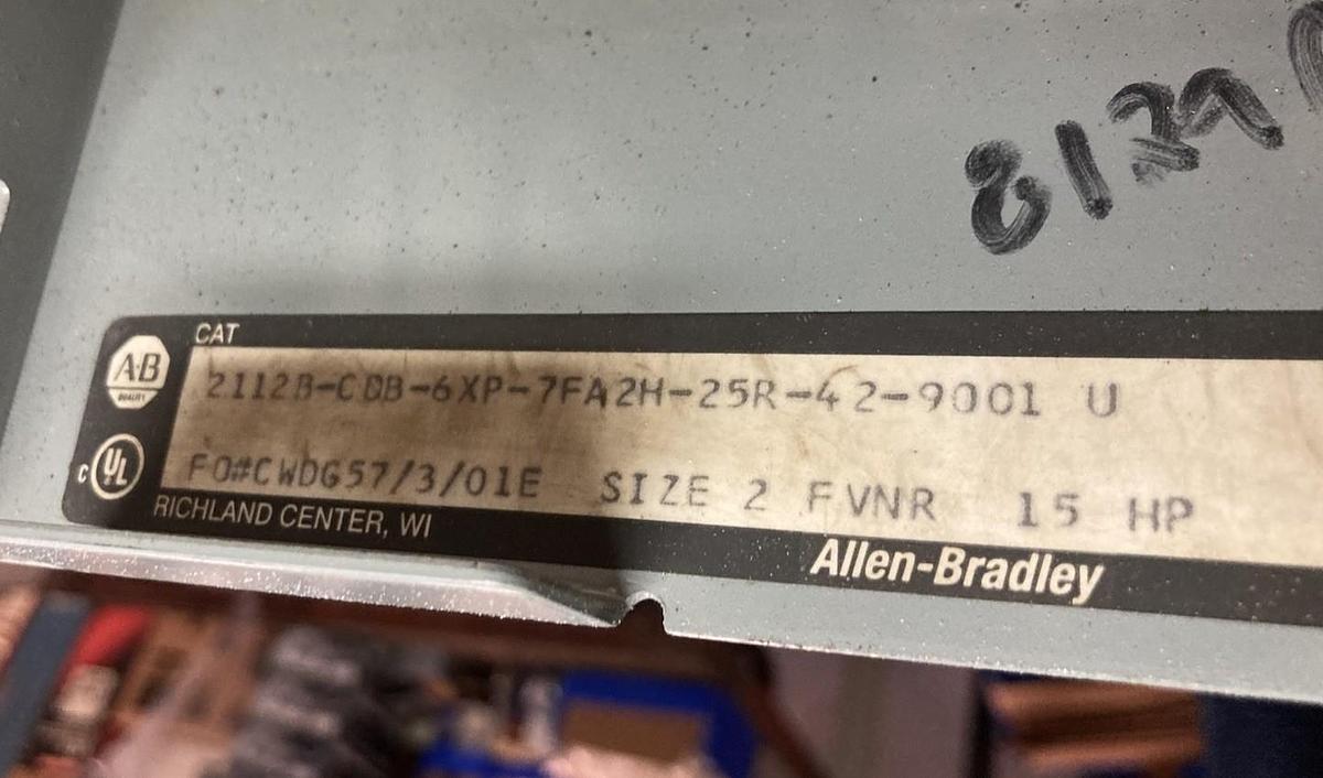 Used Allen-Bradley,2100 2112B,Size 2 FVNR Fused MCC 12 INCH Starter Bucket 480V