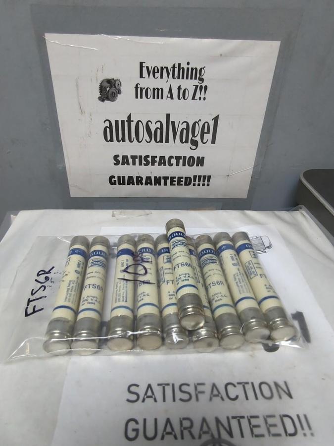 GOULD SHAWMUT,FTS6R,FALT-TRAP 6 AMP FUSE LOT OF 10 NOS