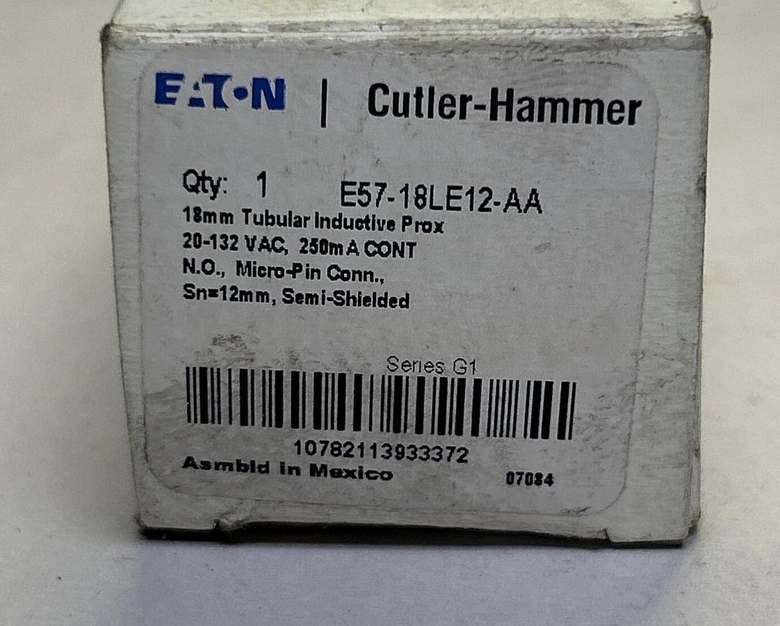 Used EATON CUTLER HAMMER,E57-18LE12-AA,PROXIMITY SWITCH NEW