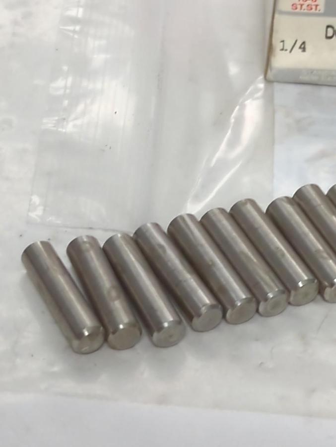 STANDARD FASTENINGS,1/4,DOWELS PINS 1/4 INCH PACK OF 20 PCS NOS