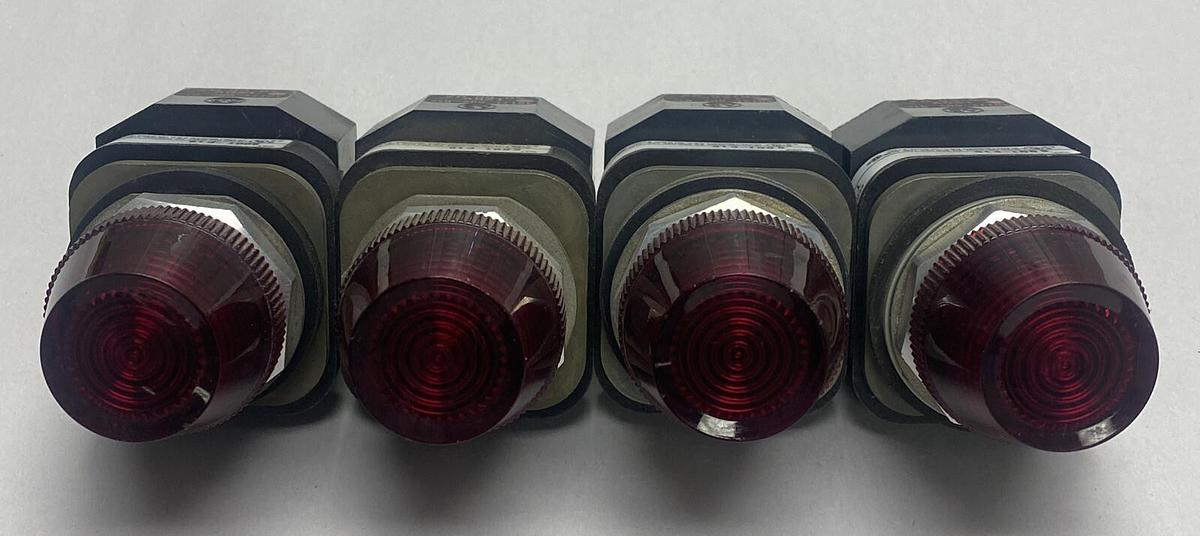 Used Allen Bradley,800T-P16,Ser T Red Pilot Light Lot Of 4