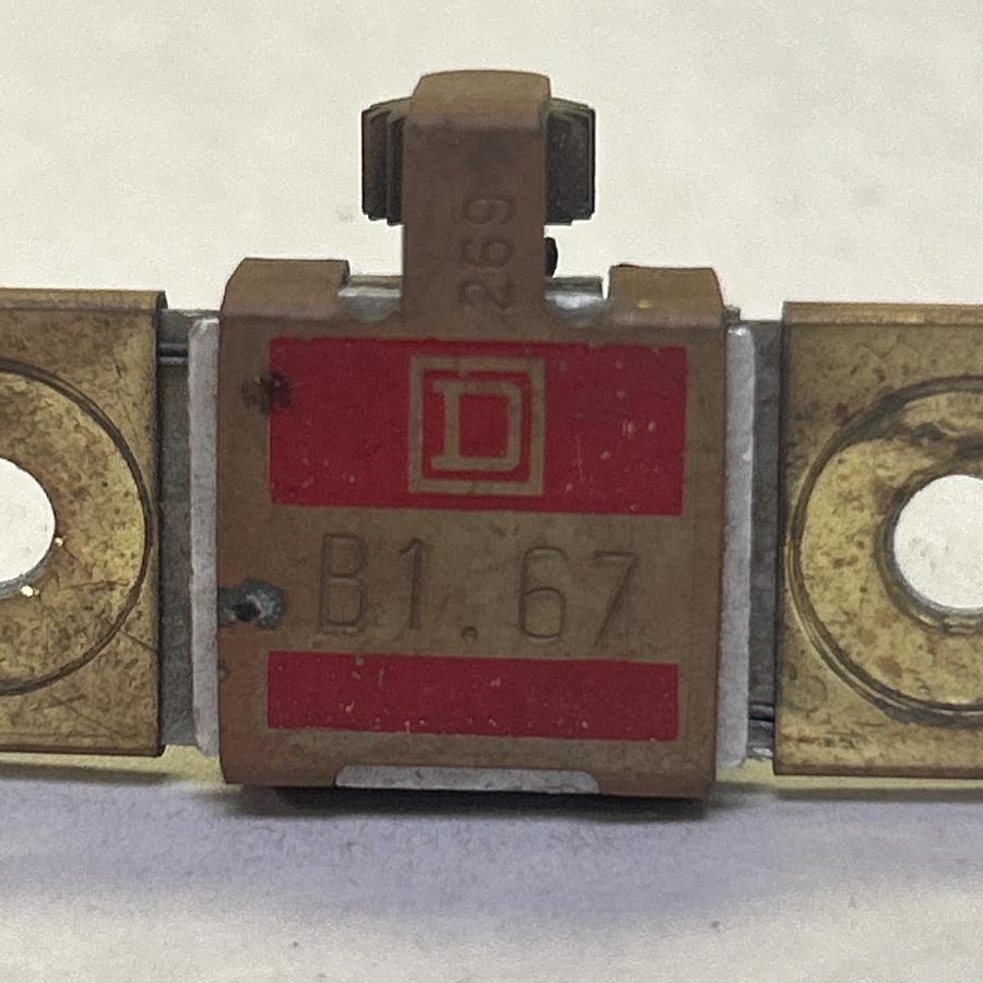 Used SQUARE D,B1.67,THERMAL OVERLOAD HEATER ELEMENT LOT OF 2