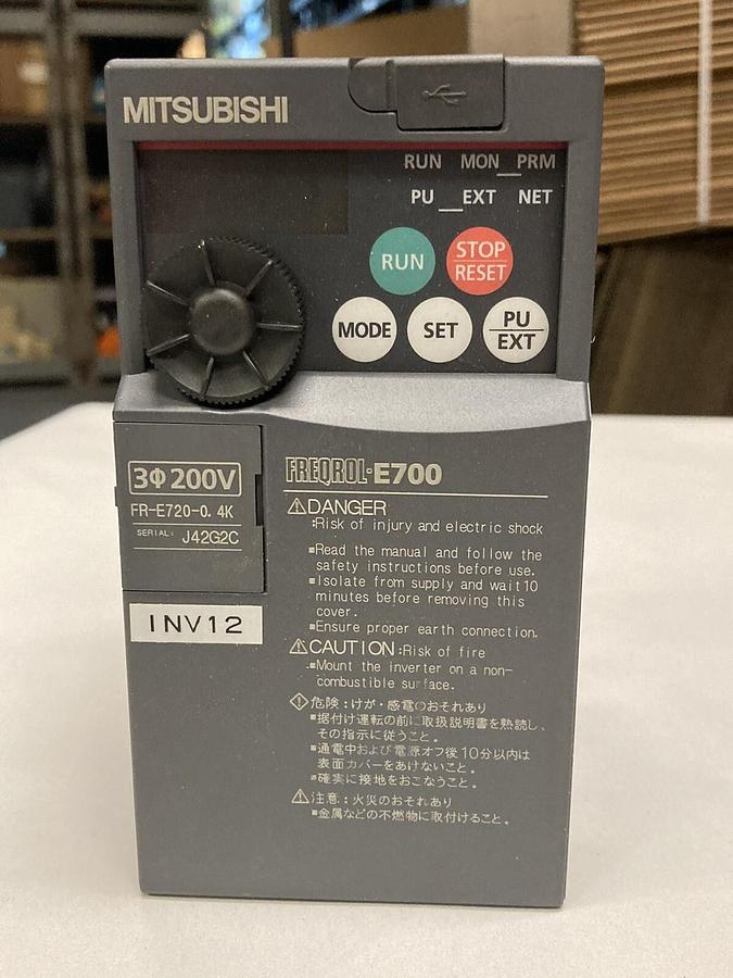 Used Mitsubishi Electric,FR-E720-0.4K Freqrol E700, Inverter Module 220V 0.4KW Unit