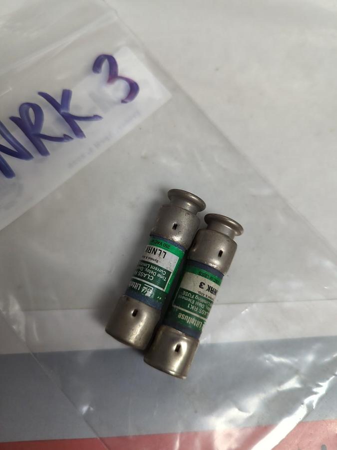 Used LITTELFUSE,LLNRK-3,TIME-DELAY FUSE 3 AMP FUSE LOT 2 OF PRE-OWNED