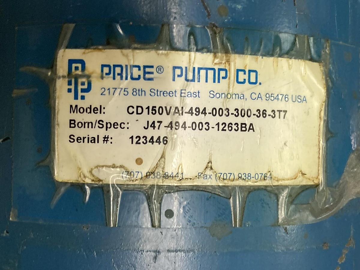 Used Price Pump,CD150VAI-494-003-300-36-3T7, Centrifugal Pump WITH 3HP Motor 3450 RPM
