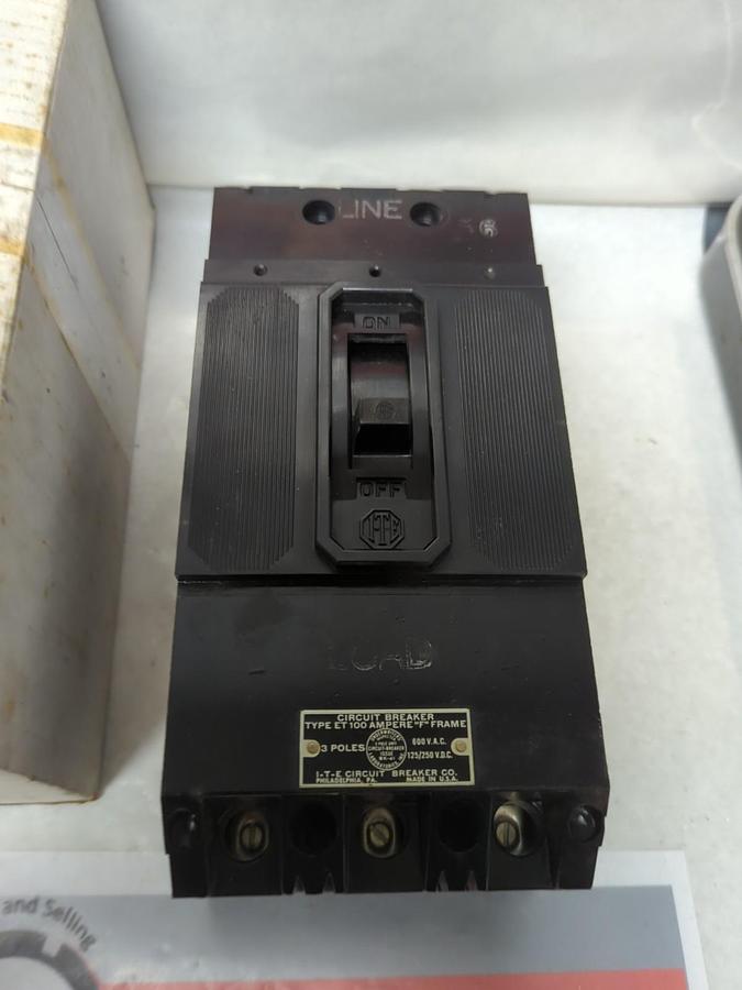 Used I.T.E,TYPE ET4036,F-FRAME CIRCUIT BREAKER 70 AMP 3-POLE PRE-OWNED