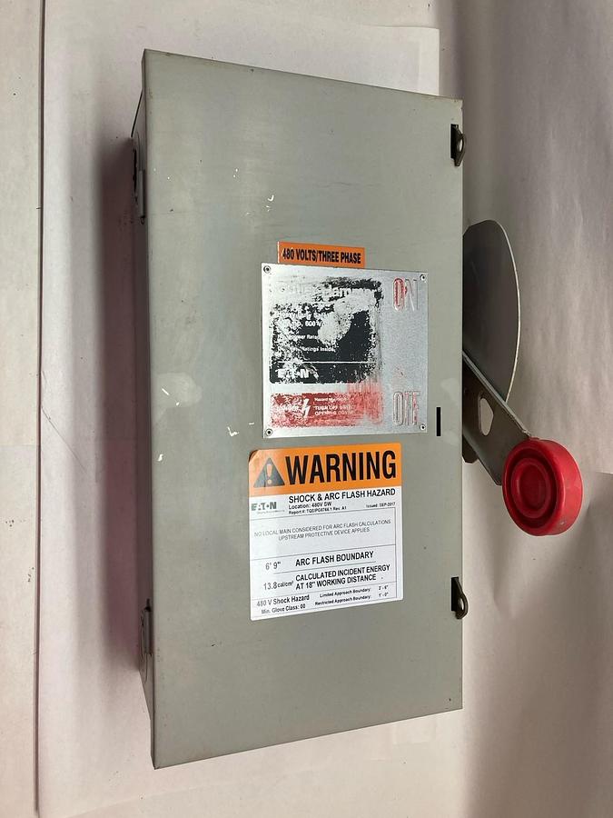 Used Eaton Cutler-Hammer,DH361FGK,3-Pole Safety Disconnect Switch 30A 600V