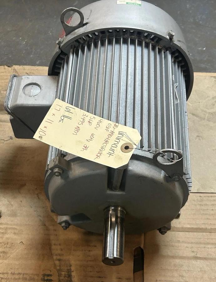 Used US MOTORS,A904/R07R125R031F,MOTOR 5HP 230/460V 3495RPM 3PH 184T FRAME