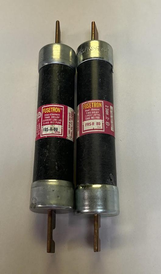 Used BUSSMANN,FRS-R80,FUSETRON FUSE 80A 600V LOT OF 2