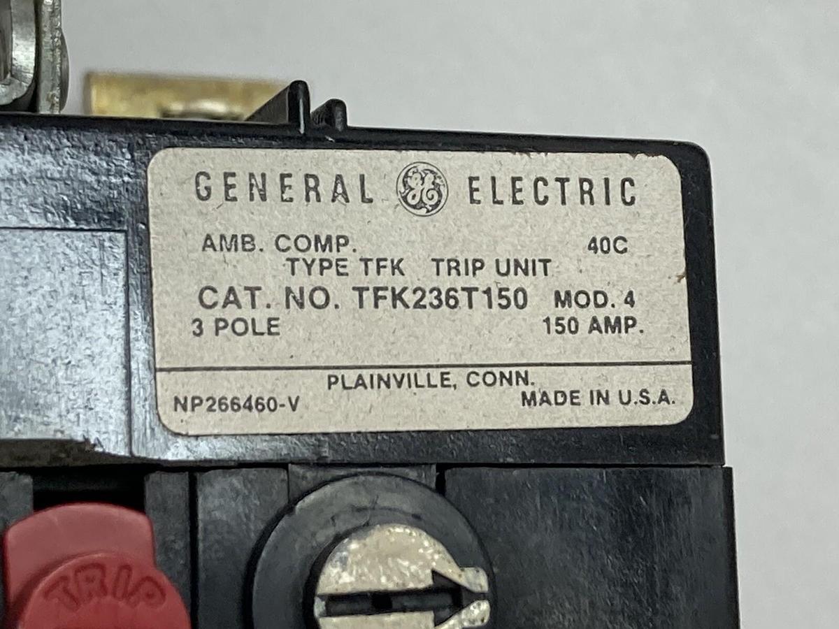 Used General Electric,TFK236T150,3-Pole Trip Unit 150A