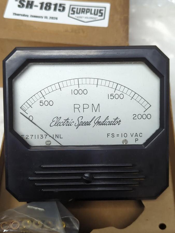 TRIPLETT,F271137-INL,ELECTRIC SPEED INDICATOR 0-2000 RPM FS-10VAC NOS