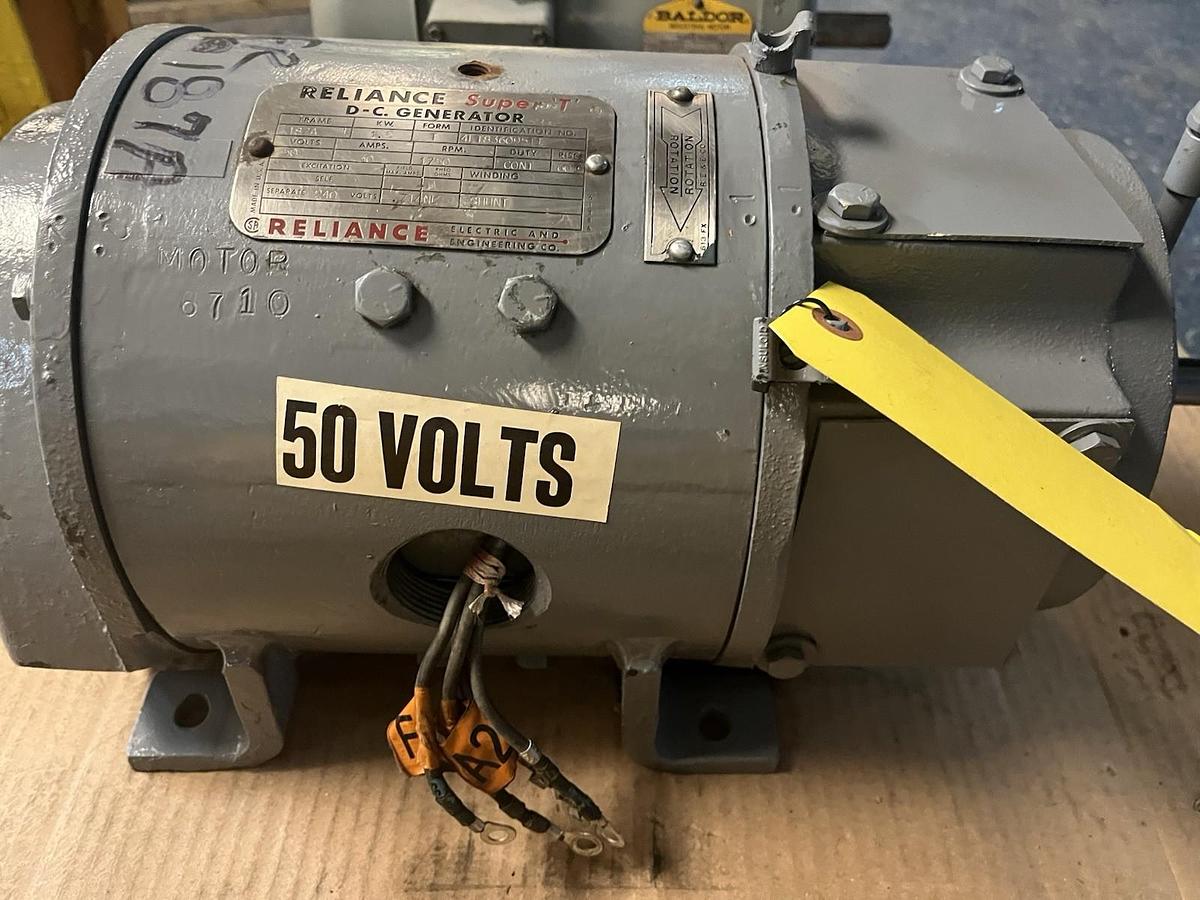 Used RELIANCE,4LT836095T1,SUPER T DC GENERATOR 1.5kW FR 187A 50VDC 1750RPM