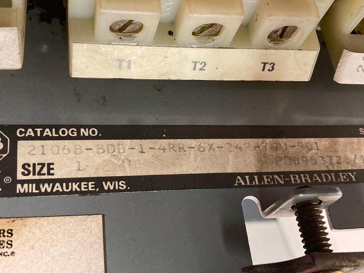 Used Allen-Bradley,2106B,Size 1 Fused MCC 20 Inch Reversing Starter Feeder Bucket