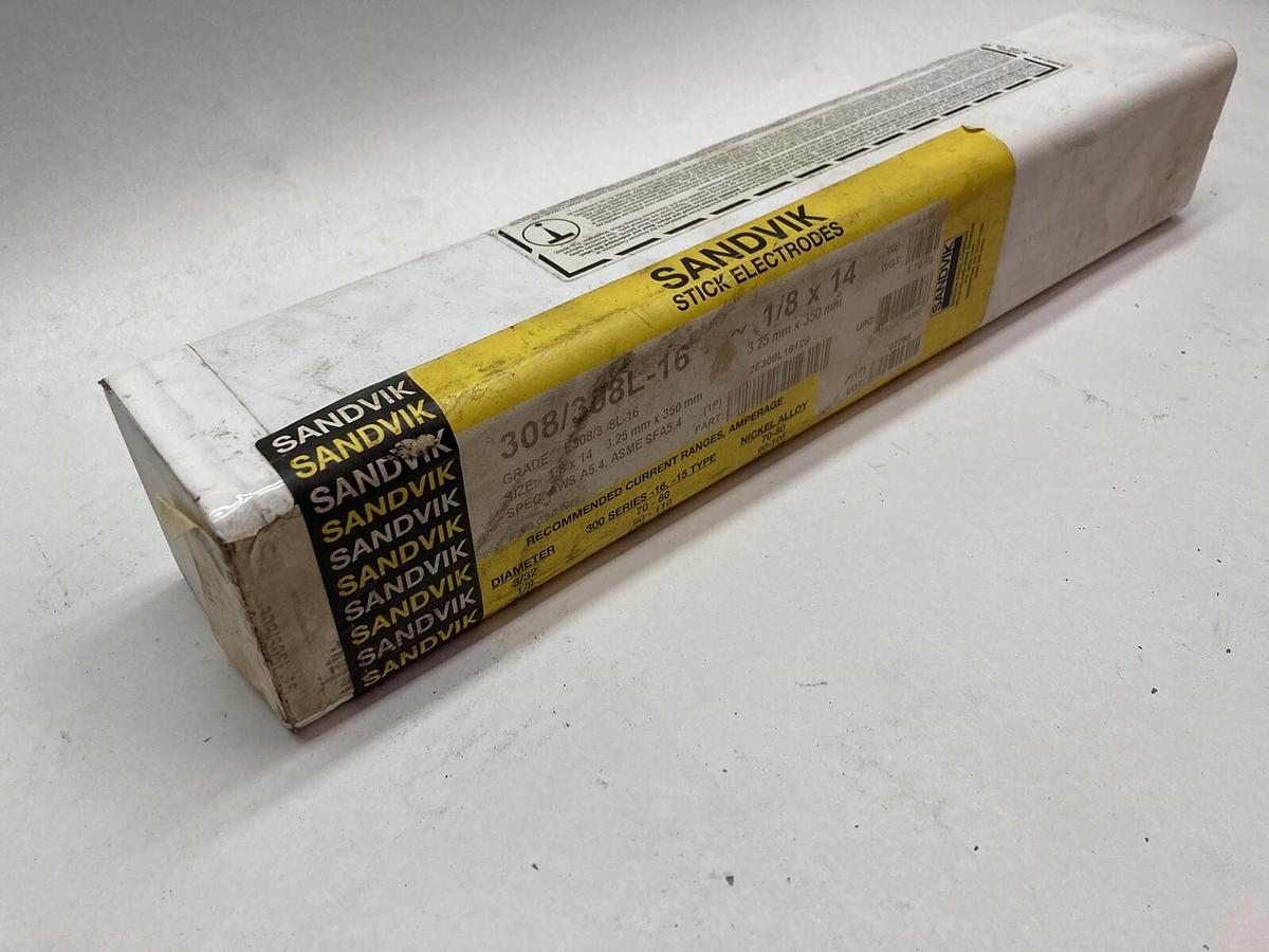 Used Sandvik,308/308L-16~1/8x14,Stainless Steel Electrode 2E308L16128