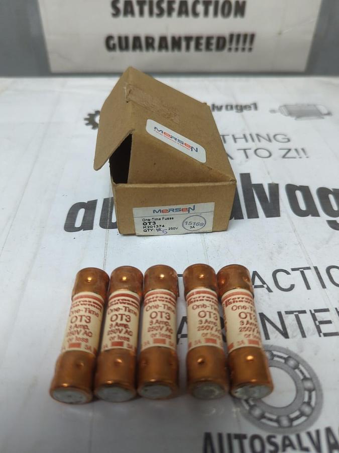 MERSEN,OT3,ONE TIME 3 AMP FUSES BOX OF 5 NOS