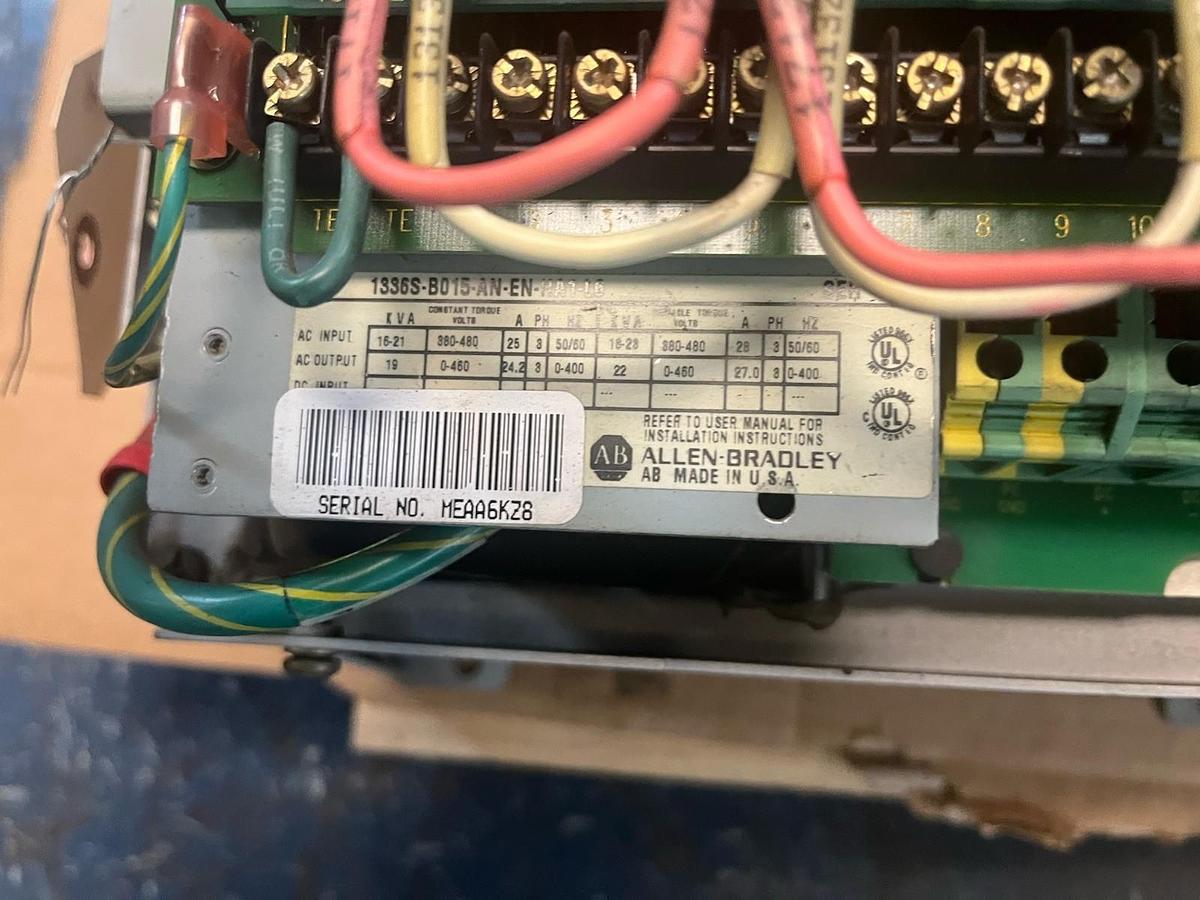 Used ALLEN BRADLEY,1336S-B015-AN-EN-HA1-L6,AC VFD VARIABLE FREQUENCY DRIVE 15HP 480V