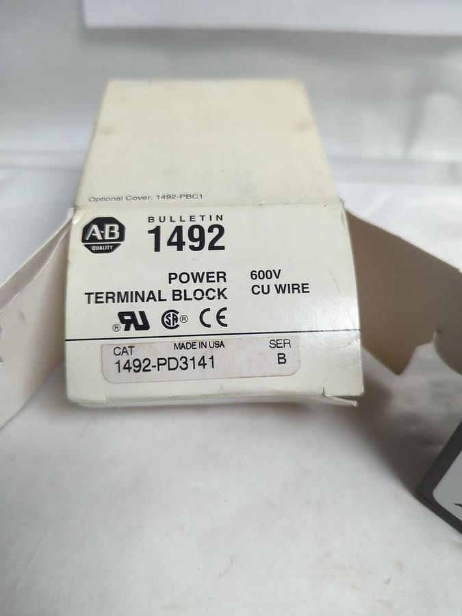 ALLEN BRADLEY,1492-PD3141,SERIES B POWER TERMINAL BLOCK 600V CU WIRE NOS